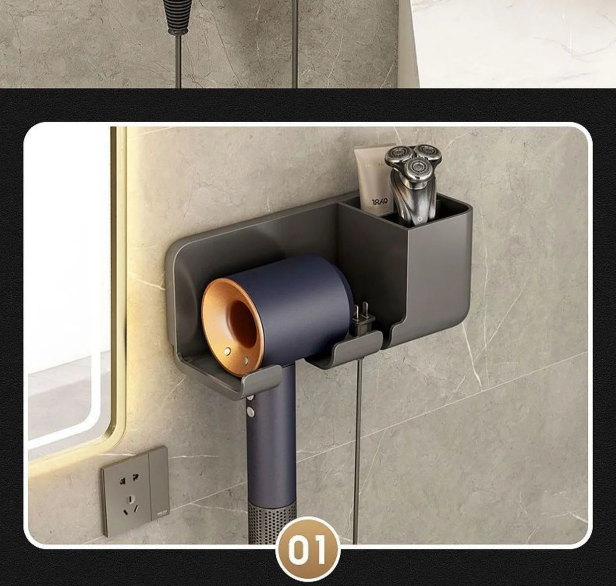 Hair Dryer Holder Wall Mounted