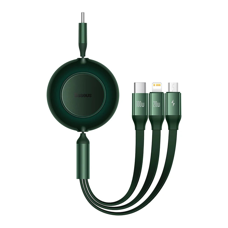 Baseus Retractable 100W 3 in 1 USB C Charge Cable