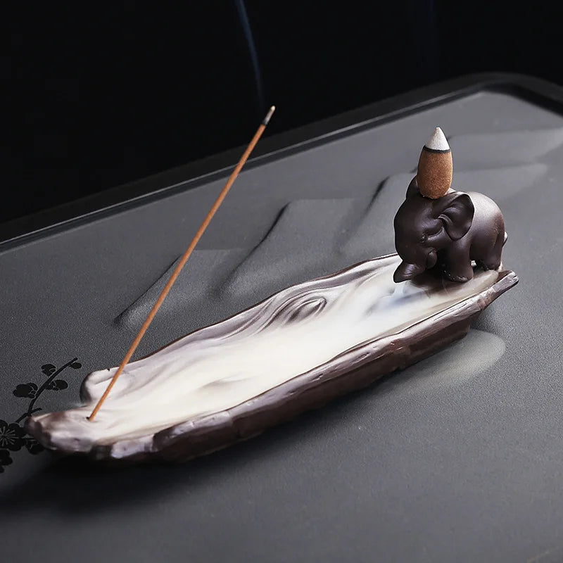 Incense Burner With Elephant Rhino Hippo Design